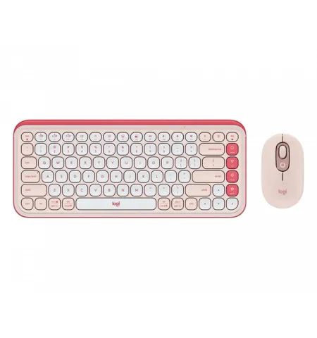 Клавиатура и мышь Logitech POP ICON Combo, Беспроводное, Rose | White