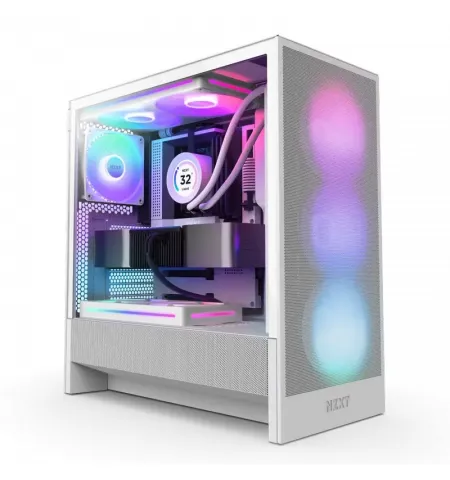 Компьютерный корпус NZXT H5 Flow RGB, Midi-Tower, Без блока питания, Белый