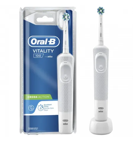 Электрическая зубная щетка Braun Oral-B Vitality Cross Action, Белый | Серый