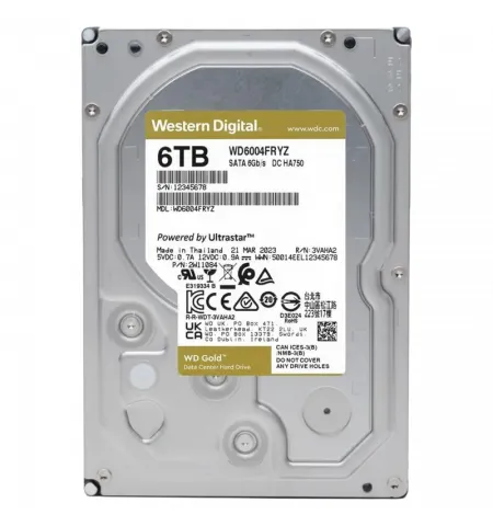 Жесткий диск Western Digital WD Gold, 3.5", 6 ТБ