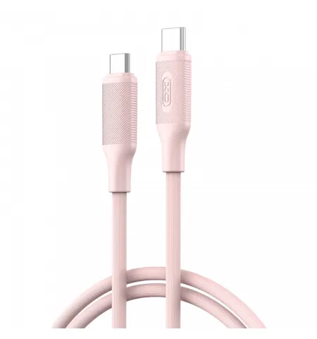 Кабель для зарядки и синхронизации XO NB-Q265B, USB Type-C/USB Type-C, 1м, Розовый