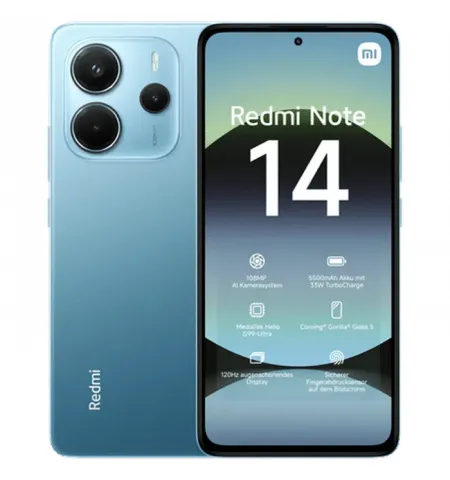 Смартфон Xiaomi Redmi Note 14 5G, 6Гб/128Гб, Ocean Blue