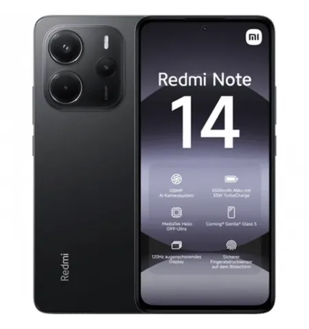 Смартфон Xiaomi Redmi Note 14 5G, 6Гб/128Гб, Чёрный