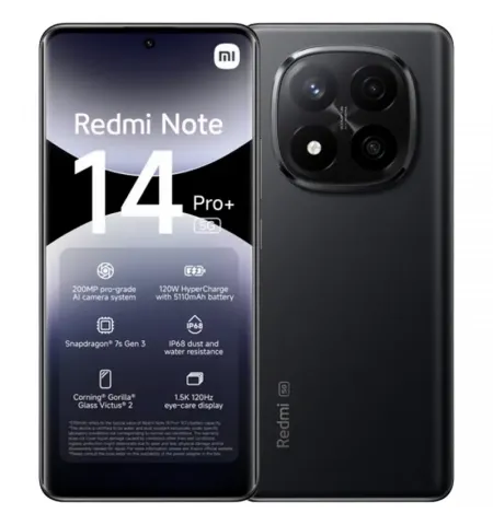 Смартфон Xiaomi Redmi Note 14 Pro+, 12Гб/512Гб, Midnight Black