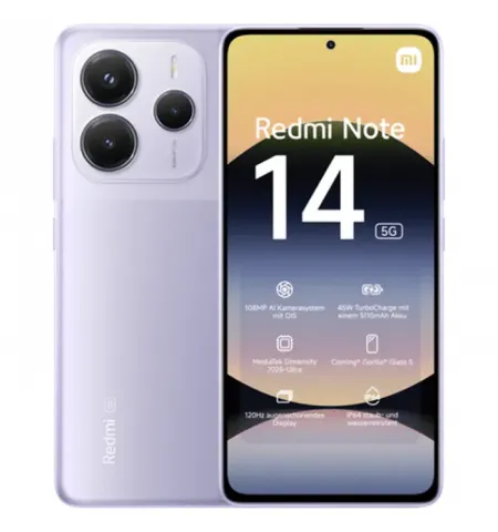 Смартфон Xiaomi Redmi Note 14 5G, 6Гб/128Гб, Lavender Purple