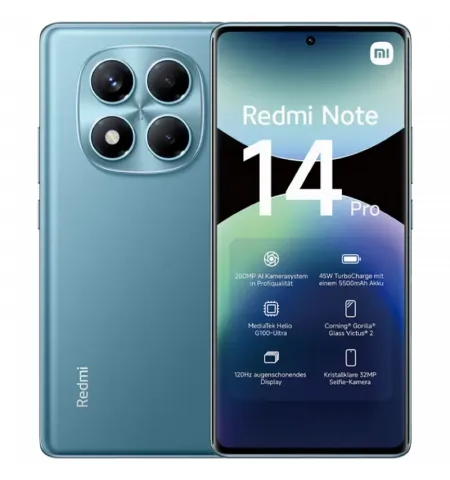 Смартфон Xiaomi Redmi Note 14 Pro 4G, 8Гб/256Гб, Ocean Blue