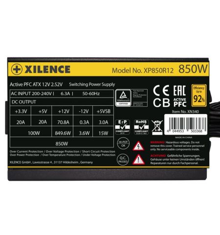 Bloc de alimentare 850W XILENCE ”Gaming Gold Series” XP850R12 (XN340) Bloc de alimentare 850W XILENCE ”Gaming Gold Series” XP850R12 (XN340)