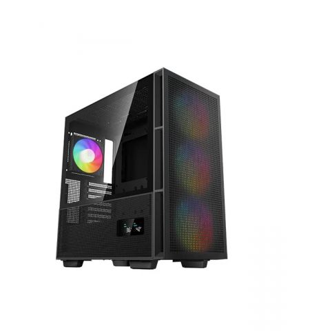 Carcasa DEEPCOOL CH560 DIGITAL / w/oPSU / Side-Window / Digital screen / 4x120mm ARG / ATX / Black