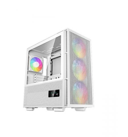 Carcasa DEEPCOOL CH560 WH DIGITAL / w/oPSU / Side-Window / Digital screen / 4x120mm ARG / ATX / White