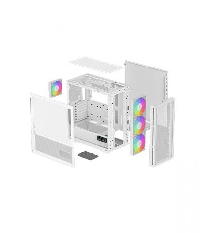 Carcasa DEEPCOOL CH560 WH DIGITAL / w/oPSU / Side-Window / Digital screen / 4x120mm ARG / ATX / White