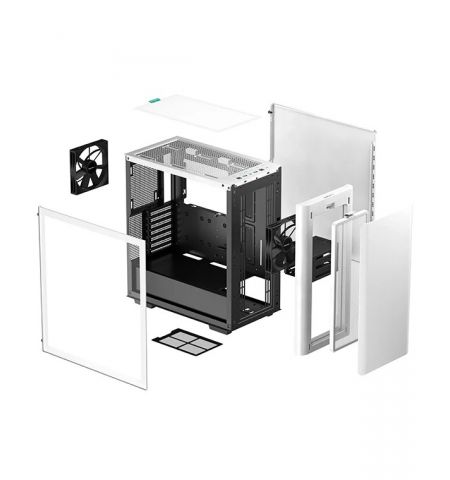 Carcasa DEEPCOOL CK500 WH / w/oPSU / Side-Window / 1x120mm / ATX / White