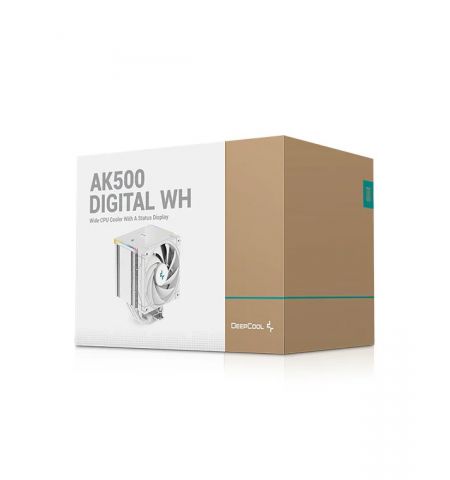 Кулер DEEPCOOL AK500 DIGITAL WH / Universal / 240W / 500~1850rpm / <28 dB(A) / 68.99 CFM / White Кулер DEEPCOOL AK500 DIGITAL WH / Universal / 240W / 500~1850rpm / <28 dB(A) / 68.99 CFM / White