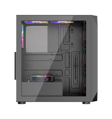 Carcasa Gaming 1STPLAYER AY7 / no PSU / Side-Window / 3x120mm / ATX / Black