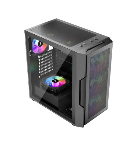 Carcasa Gaming 1STPLAYER T7-P / no PSU / Side-Window / 7x120mm / ATX / Black