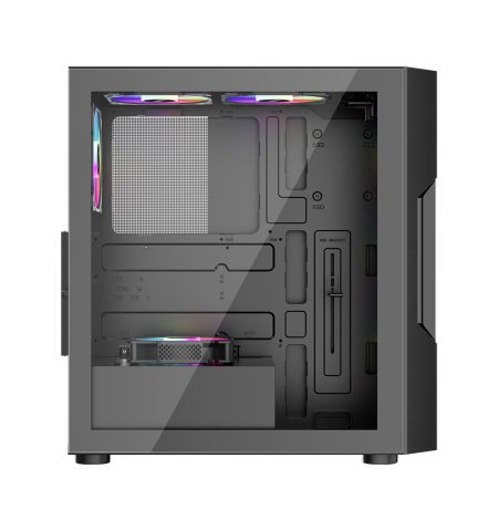 Carcasa Gaming 1STPLAYER T7-P / no PSU / Side-Window / 7x120mm / ATX / Black