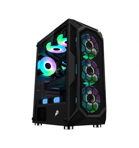 Carcasa 1STPLAYER X6 / no PSU / Side-Window / 6x120mm / ATX / Black