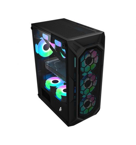 Carcasa 1STPLAYER X6 / no PSU / Side-Window / 6x120mm / ATX / Black