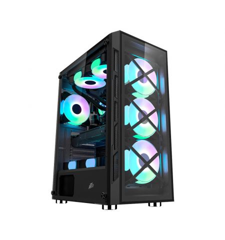 Carcasa 1STPLAYER XP-G / no PSU / Side-Window / 4x120mm / ATX / Black