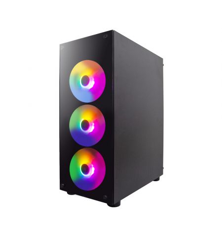 Игровой Корпус 1STPLAYER Fire Dancing V3-B / w/oPSU / Side-Window / 4x120mm / ATX / Black