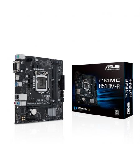 ASUS PRIME H510M-R-SI, Socket 1200, Intel® H510 (11/10th Gen CPU), Dual 2xDDR4-3200, VGA, DVI, HDMI, CPU Intel graphics, 1xPCIe x16 4.0, 4xSATA3, 1xPCIex1, ALC887 HDA, 1xGbE LAN, 4xUSB3.2, 5X Pro III, mATX