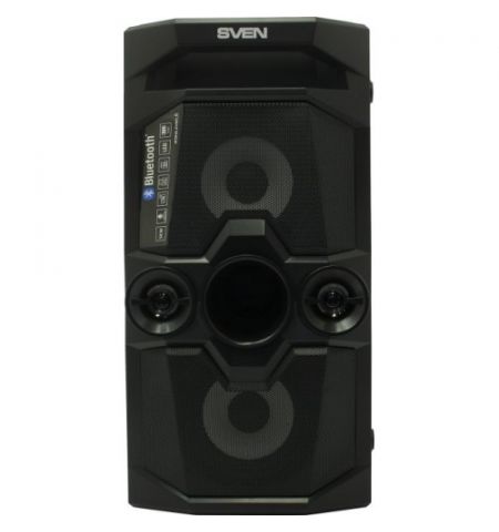 SVEN PS-650 Black, Bluetooth Portable Speaker, 50W RMS, Effective multi-colored lighting, LED display, FM tuner, USB & microSD, built-in lithium battery 2x4000 mAh, tracks control, AUX, RC, Optical, micro USB or 5V DC power supply SVEN PS-650 Black, Bluetooth Portable Speaker, 50W RMS, Effective multi-colored lighting, LED display, FM tuner, USB & microSD, built-in lithium battery 2x4000 mAh, tracks control, AUX, RC, Optical, micro USB or 5V DC power supply