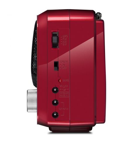 SVEN SRP-525 Red, FM/AM/SW Radio, 3W RMS, 8-band radio receiver, built-in audio files player from USB-fash, microSD and SD card storage devices, telescopic swivel antenna, built-in battery