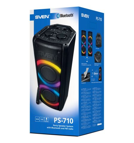 Портативная Колонка SVEN PS-710 Black / 100W / Bluetooth / NFC / FM tuner / USB / microSD Портативная Колонка SVEN PS-710 Black / 100W / Bluetooth / NFC / FM tuner / USB / microSD