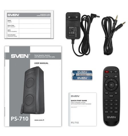 Портативная Колонка SVEN PS-710 Black / 100W / Bluetooth / NFC / FM tuner / USB / microSD Портативная Колонка SVEN PS-710 Black / 100W / Bluetooth / NFC / FM tuner / USB / microSD