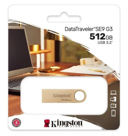 Флеш-накопитель USB Kingston DataTraveler SE9 G3 / 512ГБ / USB3.2 Gen1 / Gold Флеш-накопитель USB Kingston DataTraveler SE9 G3 / 512ГБ / USB3.2 Gen1 / Gold