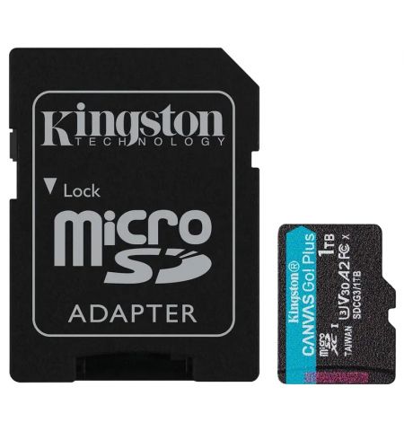Карта памяти microSD 1TB Kingston Canvas Go! Plus, A2, 170Mbps, + SD adapter