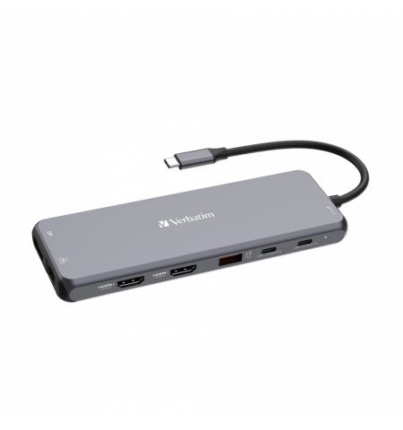 Многопортовый Адаптер Verbatim CMH-13/ USB-С/ 3xUSB-A 3.2/ 1xUSB-A 3.2(Gen2)/ 2xUSB-A/ 2xUSB-C/ 2xHDMI/ 1xDP/ RJ45