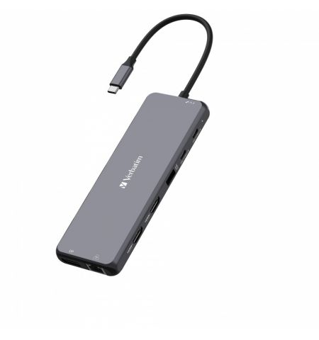 Многопортовый Адаптер Verbatim CMH-13/ USB-С/ 3xUSB-A 3.2/ 1xUSB-A 3.2(Gen2)/ 2xUSB-A/ 2xUSB-C/ 2xHDMI/ 1xDP/ RJ45