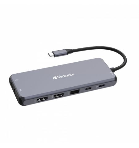 Многопортовый Адаптер Verbatim CMH-14/ USB-С/ 3xUSB-A 3.2/ 2xUSB-A/ 1xUSB-C PD(100W)/ 2xHDMI/ 1xVGA/ RJ45/ SD/ microSD