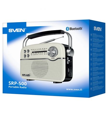Колонка Портативная SVEN SRP-500, White / 3W / Bluetooth / FM/AM/SW Radio / USB / microSD
