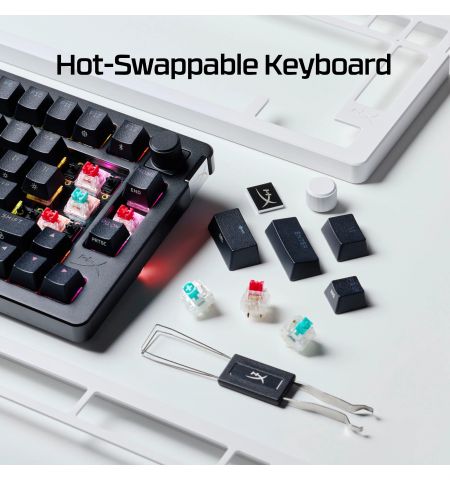 Беспроводная Клавиатура HYPERX Alloy Rise 75 RGB, HyperX Linear switches, [91Y91AA#ACB]