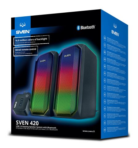 Колонки SVEN 420 / 10W/ Bluetooth/ USB power/ Black Колонки SVEN 420 / 10W/ Bluetooth/ USB power/ Black