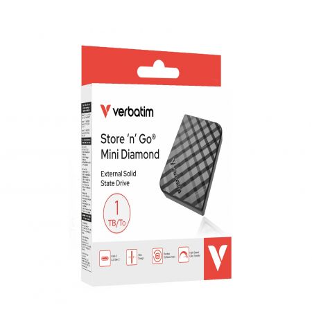 Внешний M.2 SSD Verbatim Store 'n' Go Mini Diamond / 1TB / USB 3.2 Gen2 / Black