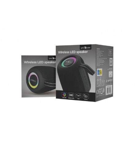 Колонка Портативная Gembird SPK-BT-LED-05-BK/ 8W / Bluetooth / microSD / USB / 1200 mAh