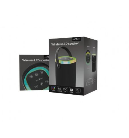 Колонка Портативная Gembird SPK-BT-LED-06/ 10W / Bluetooth / microSD / USB / 1800 mAh