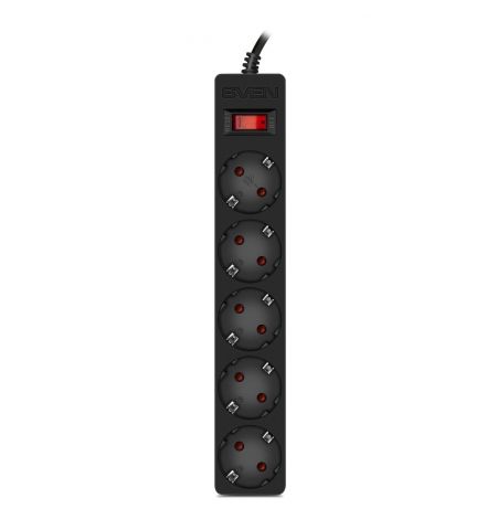 Фильтр сетевой SVEN SF-05E / 5 Sockets / 1.8m / children protection / Black