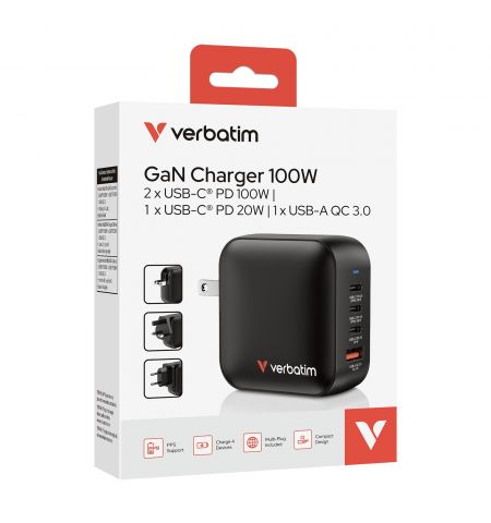 USB-зарядное устройство  Verbatim Mini GaN Charger 100W USB-зарядное устройство  Verbatim Mini GaN Charger 100W