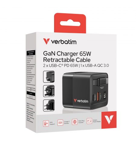 USB-зарядное устройство  Verbatim Mini GaN Charger 65W USB-зарядное устройство  Verbatim Mini GaN Charger 65W