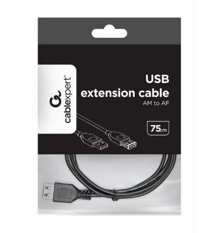 Кабель USB2.0 Cablexpert CC-USB2-AMAF-75CM/300-BK / 0.75 m / Black