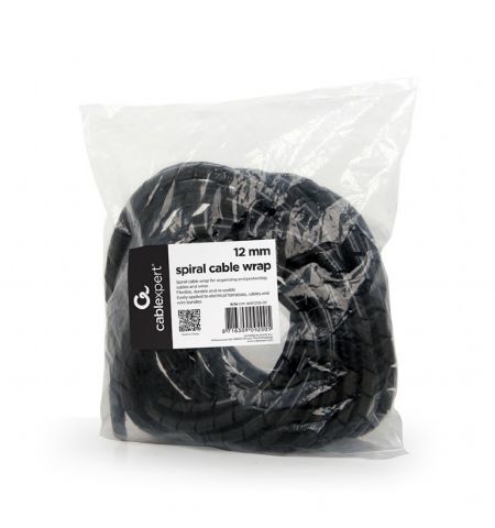 Спиральный кабельный органайзер Gembird CM-WR1210-01/ 12mm / 10m / Black