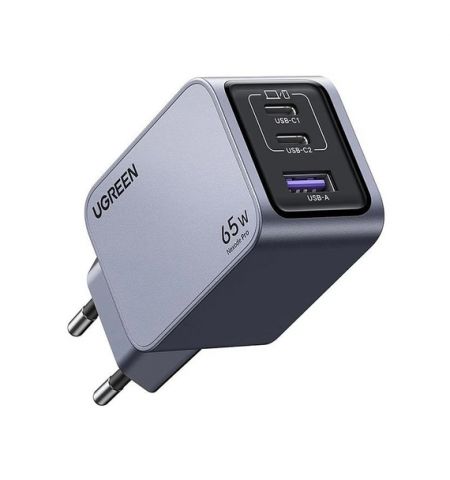 UGREEN Nexode Pro USB-A+2*USB-C 65W GaN Tech Fast Charger, черный