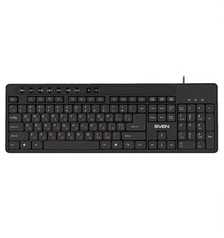 SVEN KB-C3060, Keyboard, Waterproof construction, 113 keys, 9 shortcut