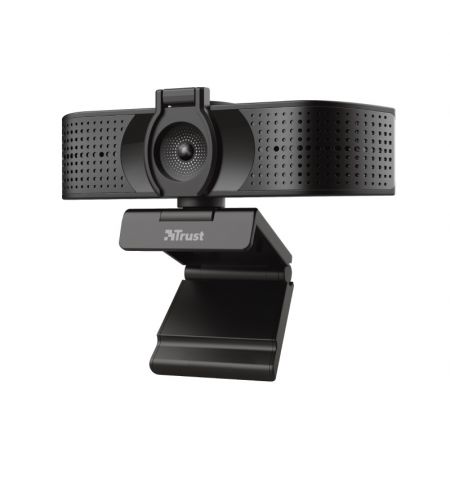 Trust Teza 4K Ultra HD Webcam, Advanced 4K Ultra HD webcam with a 74° field of view and two integrated microphones,Mounting type: clip, tripod, 2m