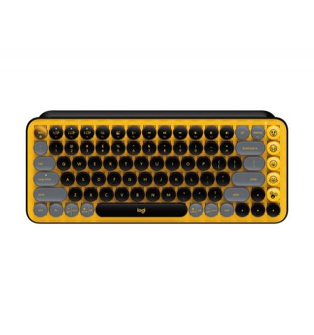 Logitech POP Keys Wireless Mechanical Keyboard With Emoji Keys, Multi-device, Layout Size Minimalist, Blast/Yellow