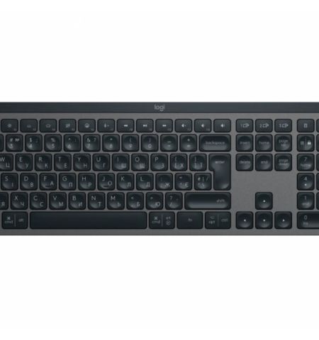 Logitech Wireless MX Keys S Advanced Illuminated Keyboard, Logitech Unifying 2.4GHz wireless technology, Bluetooth Low Energy, Rechargeable with USB type C, UKR, Graphite