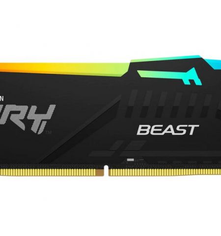 16GB DDR5-6000  Kingston FURY® Beast DDR5 RGB, PC48000, CL30, 1Rx8, 1.4V, Auto-overclocking, Asymmetric BLACK low-profile heat spreader, Dynamic RGB effects featuring Fury Infrared Sync technology, Intel XMP 3.0 Ready (Extreme Memory Profiles)